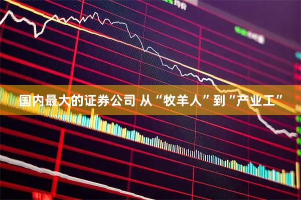 国内最大的证券公司 从“牧羊人”到“产业工”